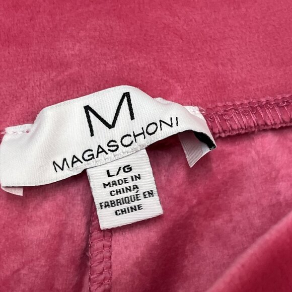 Magaschoni Y2K Velour Jogger Set Tracksuit L Pink Rhinestone Heart Loungewear - Picture 15 of 15